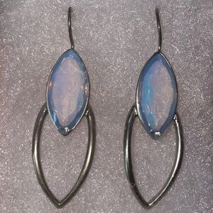 Sterling Silver Milky opal earrings